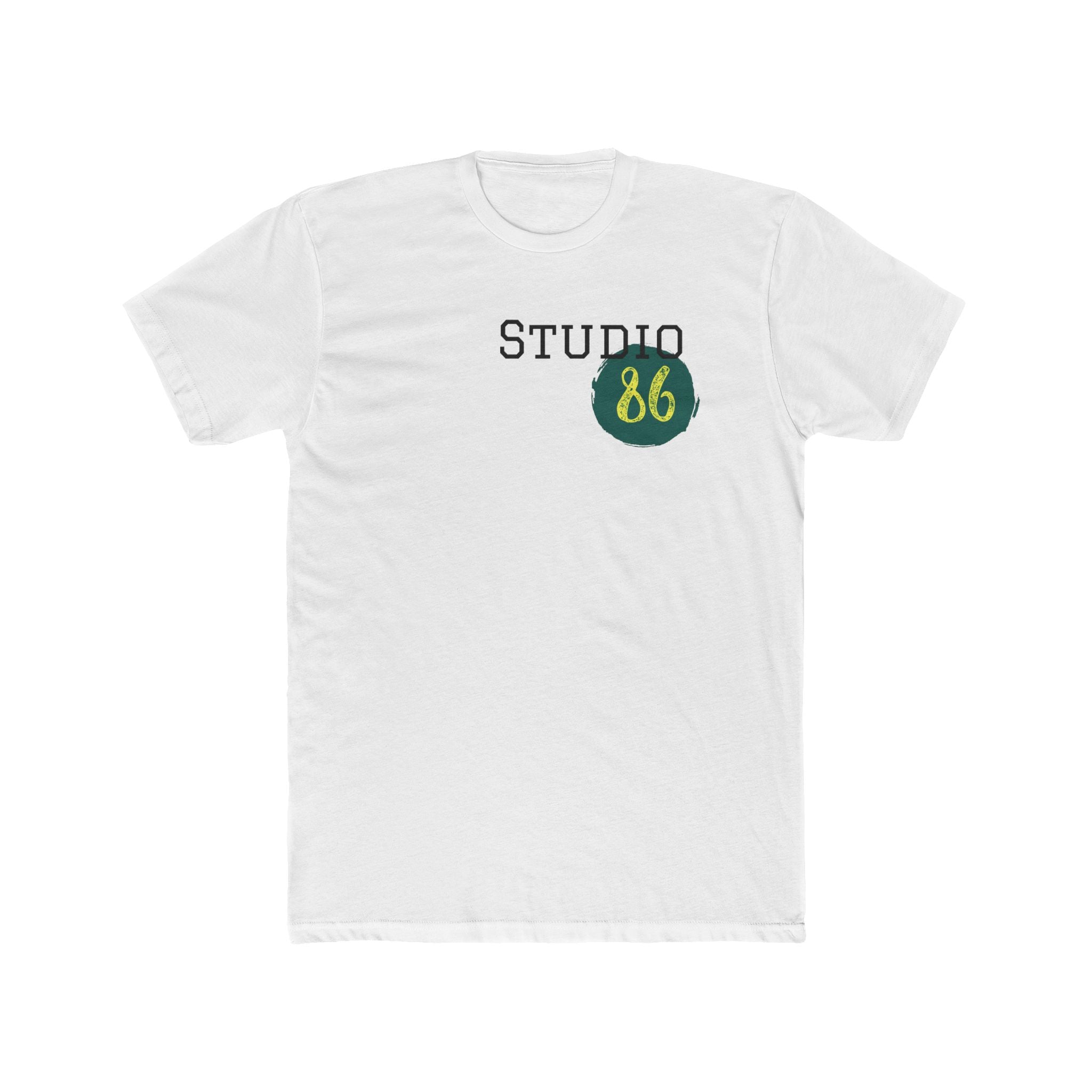 Studio86 Logo T-Shirt | Retro logo tee, green and yellow emblem