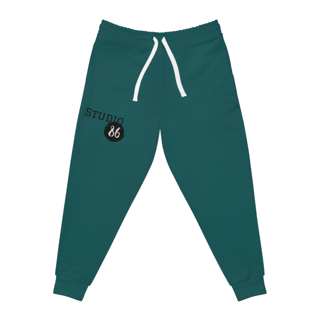 Studio86 Logo Athletic Joggers | Teal All-Over Print