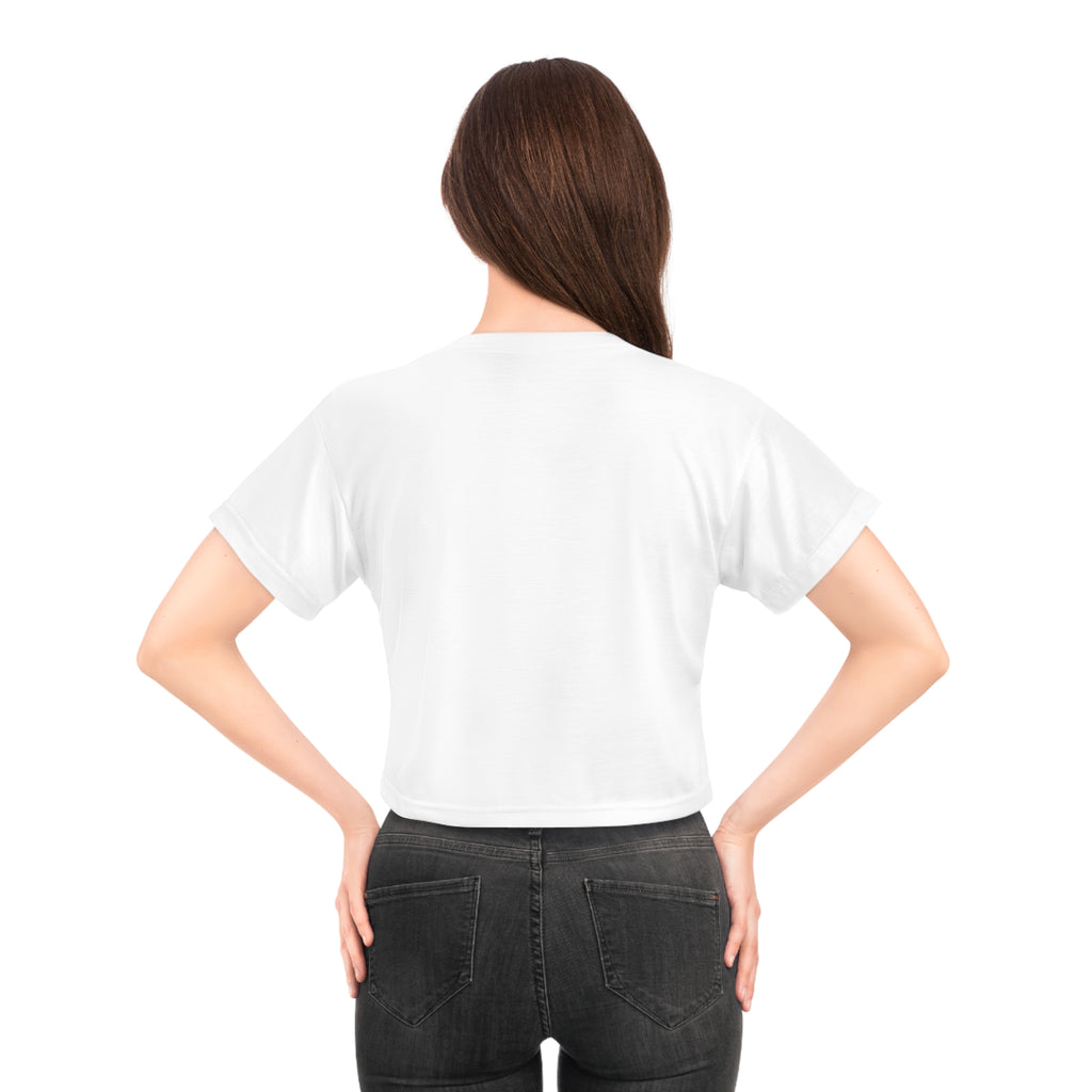 Studio86 Crop Tee | Retro Script Logo, Athletic Badge