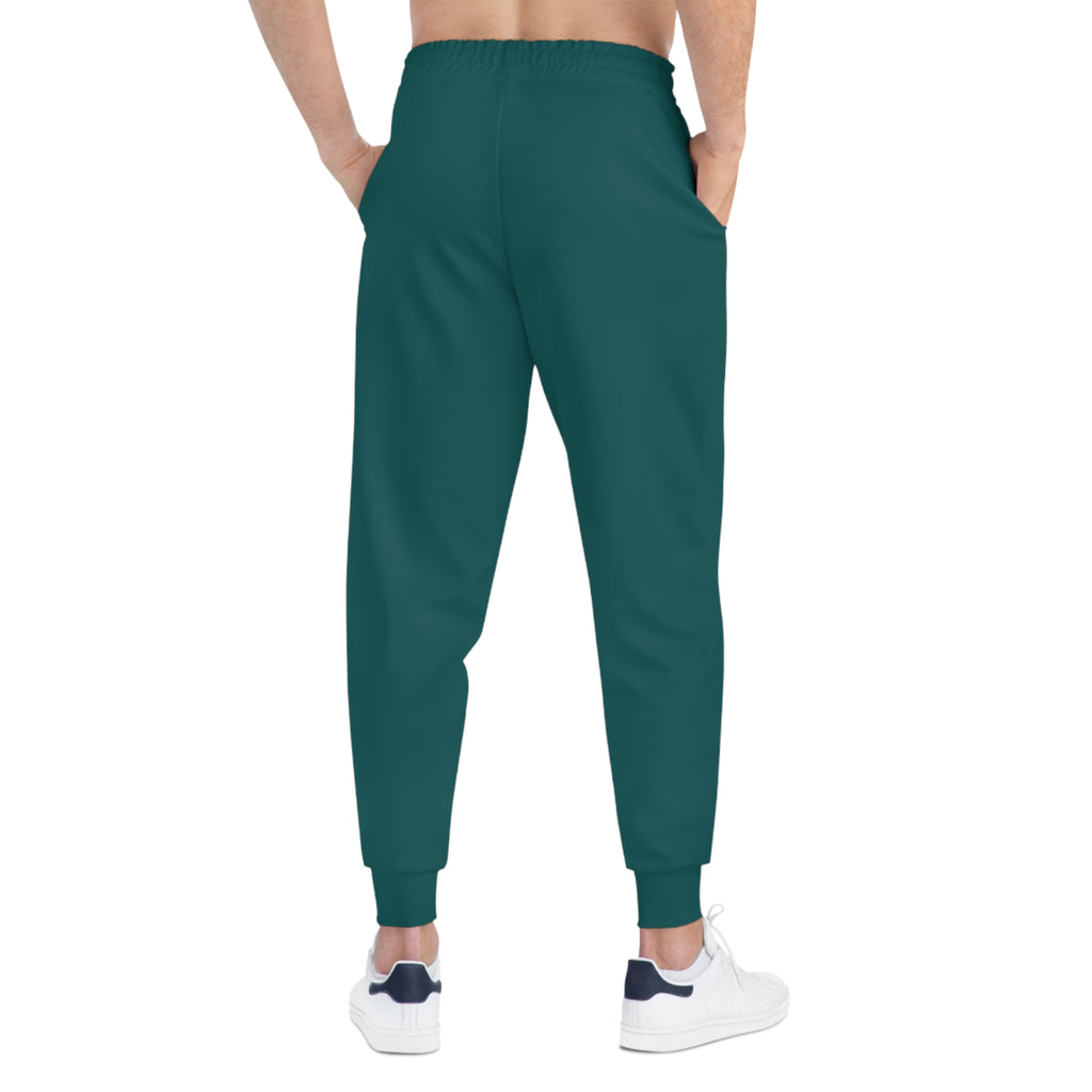 Studio86 Logo Athletic Joggers | Teal All-Over Print