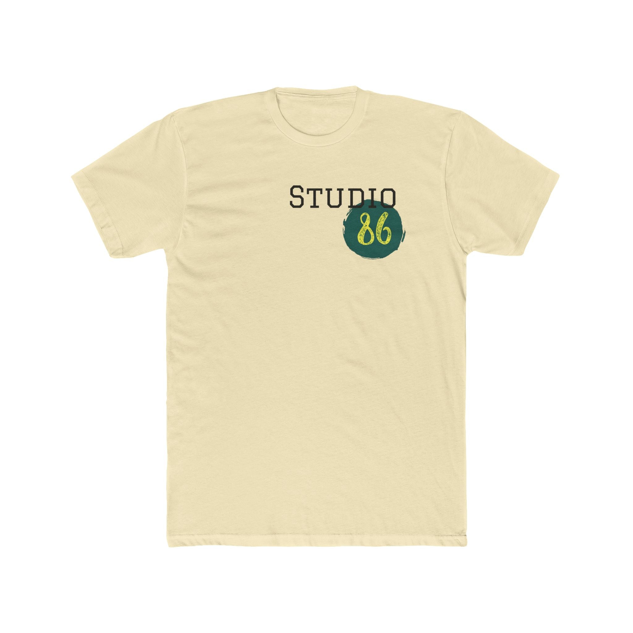 Studio86 Logo T-Shirt | Retro logo tee, green and yellow emblem